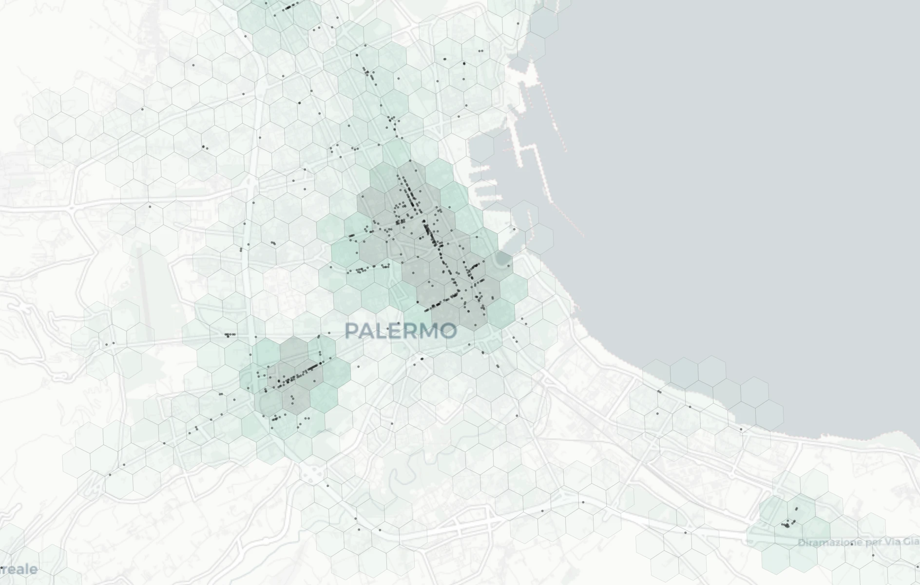 Palermo Shopping heatmap -- neighborhood scores