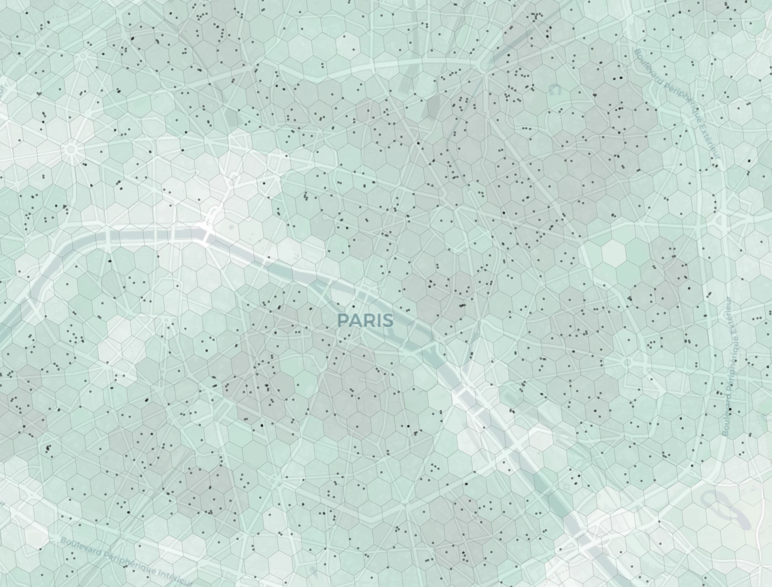Paris Family heatmap -- neighborhood scores