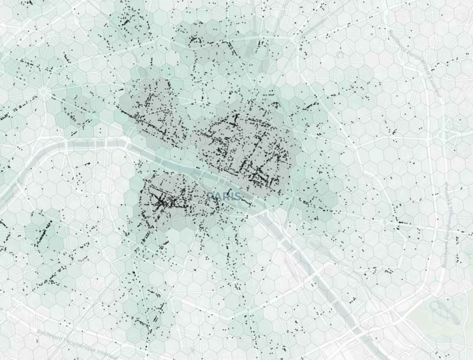 Paris Shopping heatmap -- neighborhood scores