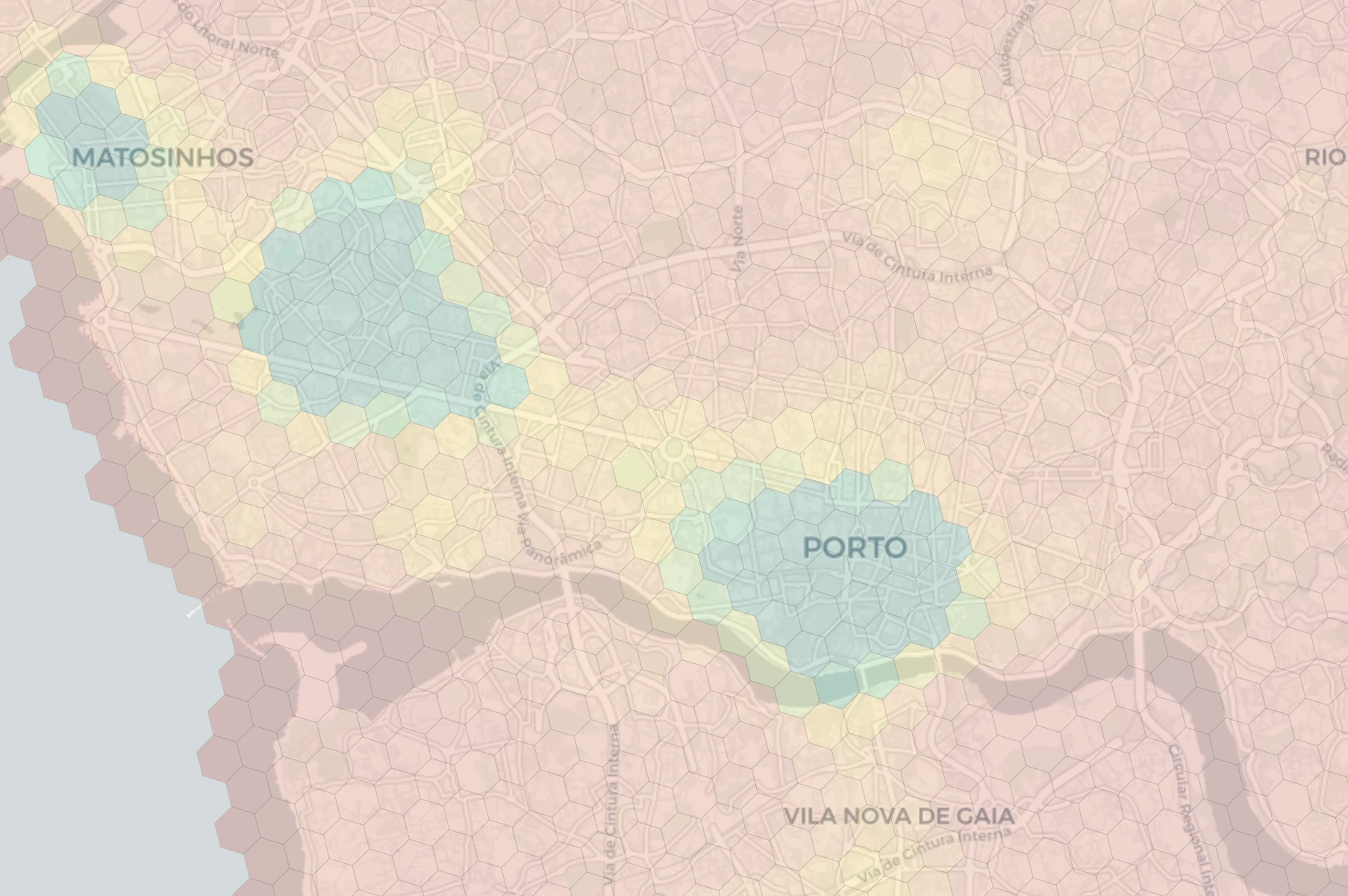 Porto neighborhood livability heatmap