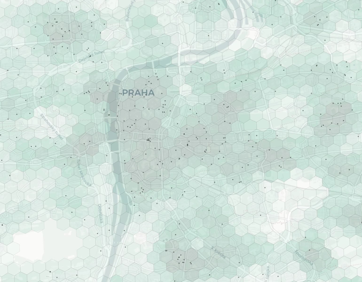 Prague Family heatmap -- neighborhood scores