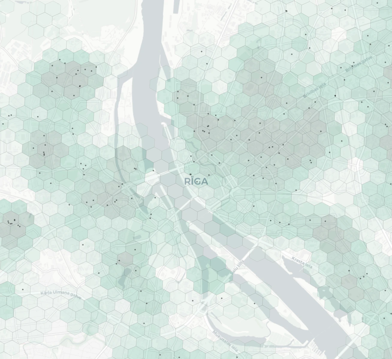 Riga Family heatmap -- neighborhood scores