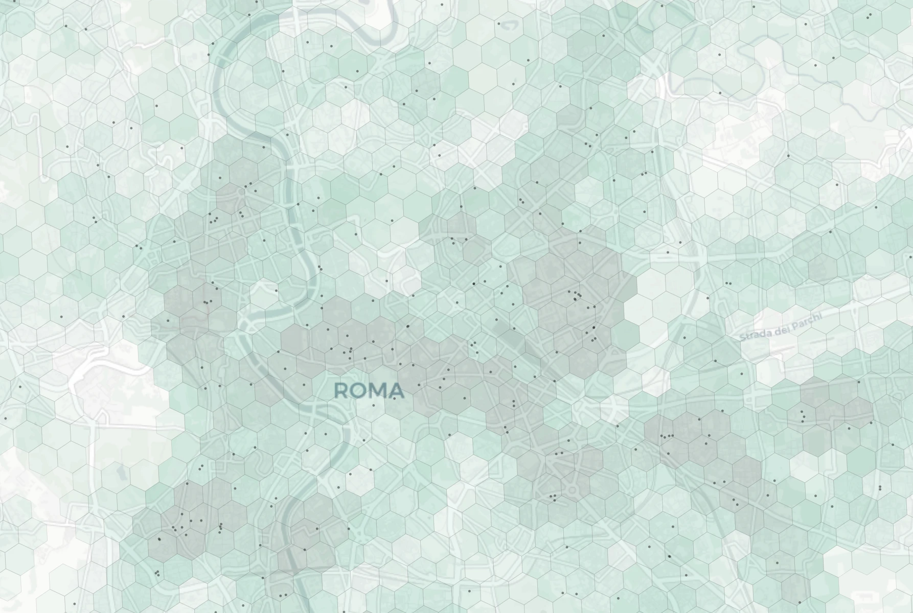 Rome Family heatmap -- neighborhood scores