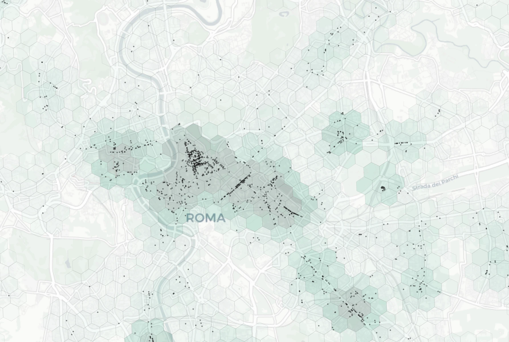 Rome Shopping heatmap -- neighborhood scores