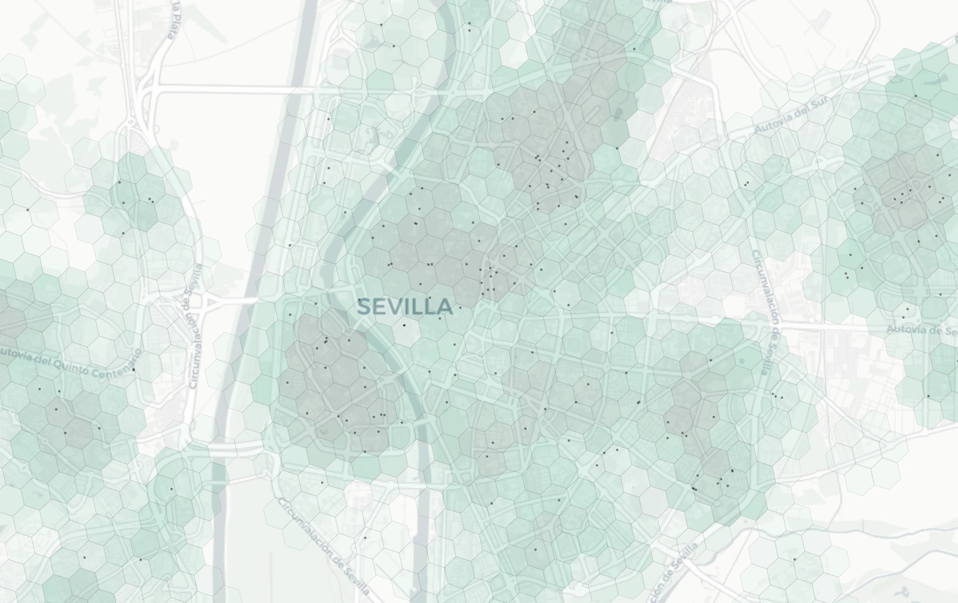 Seville Family heatmap -- neighborhood scores