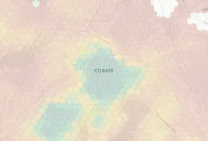 Sofia neighborhood heatmap
