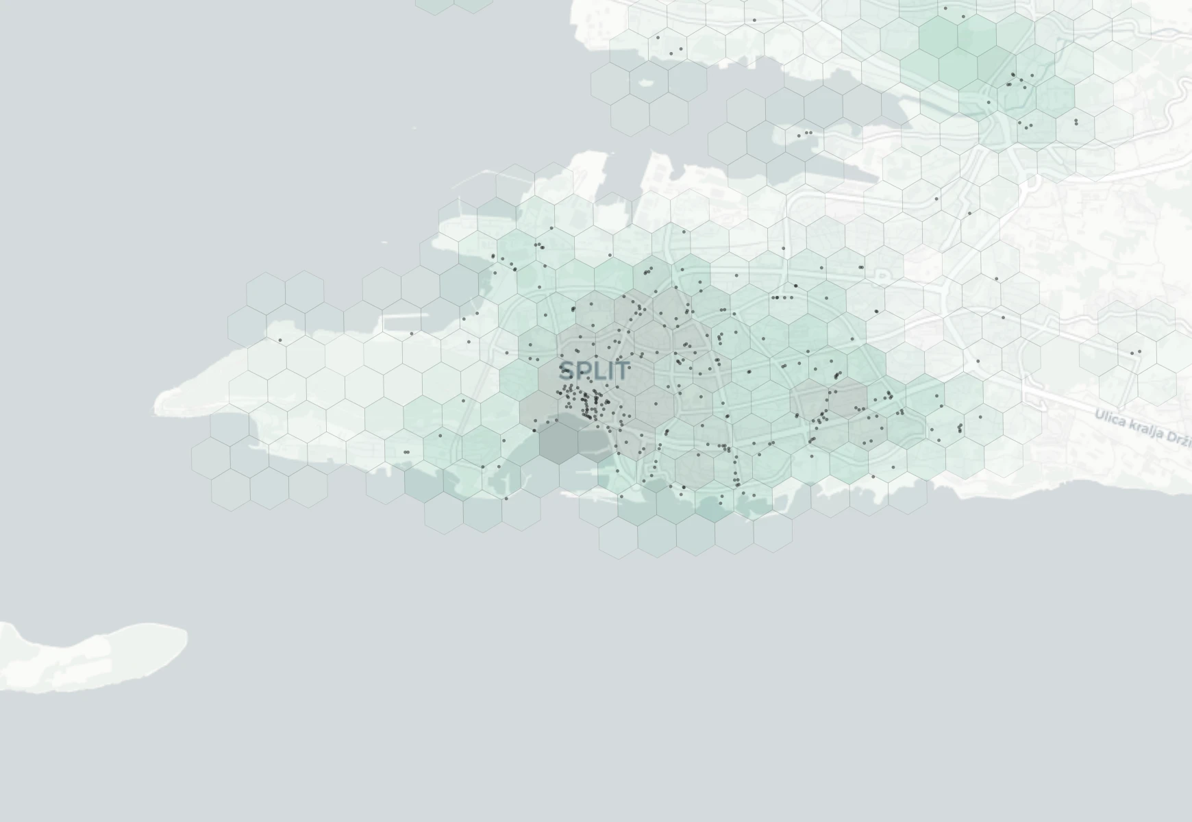 Split Cafes & Culture heatmap -- neighborhood scores