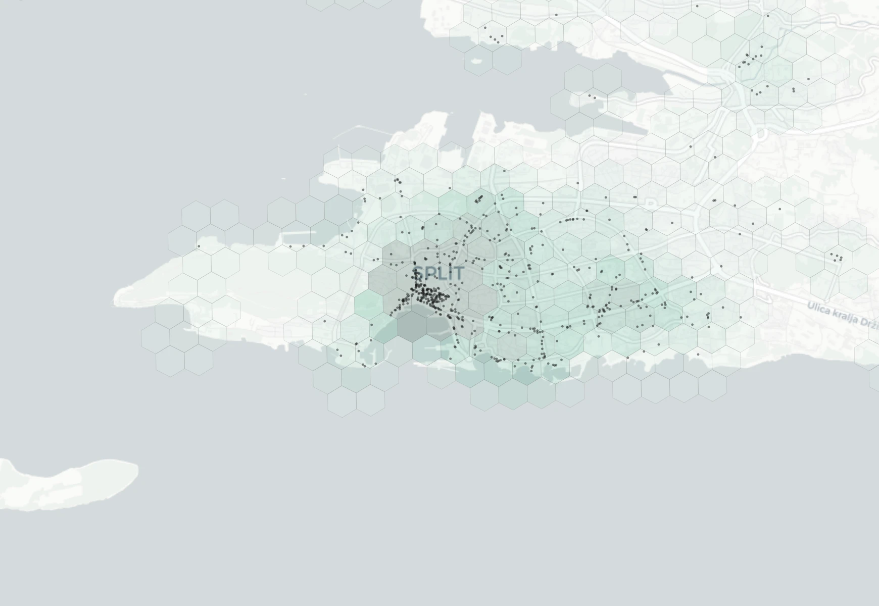 Split Dining heatmap -- neighborhood scores