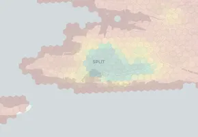 Split neighborhood heatmap