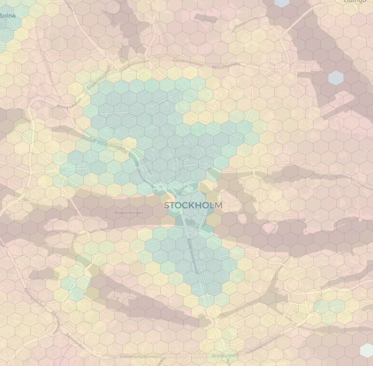 Stockholm neighborhood livability heatmap