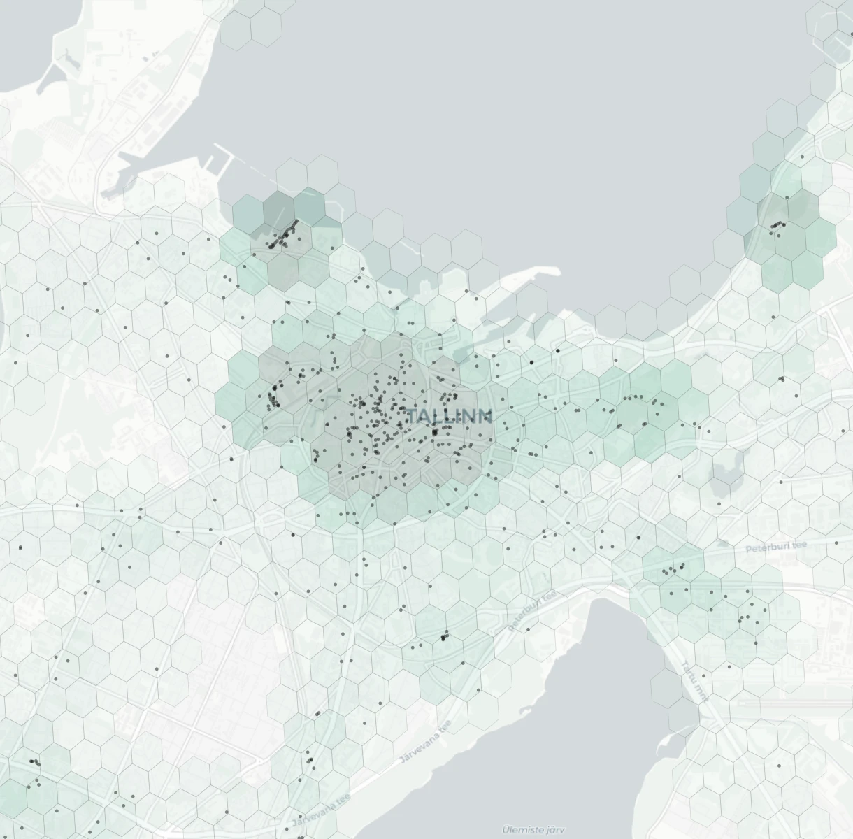 Tallinn Cafes & Culture heatmap -- neighborhood scores