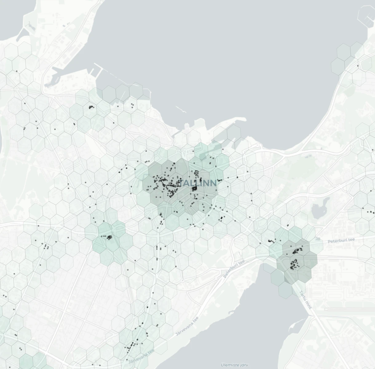 Tallinn Shopping heatmap -- neighborhood scores