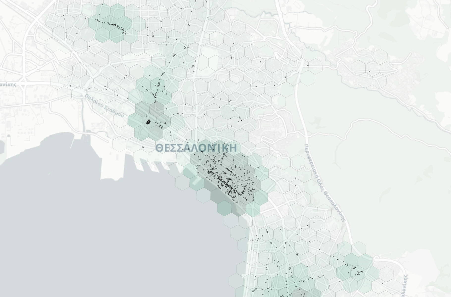 Thessaloniki Shopping heatmap -- neighborhood scores