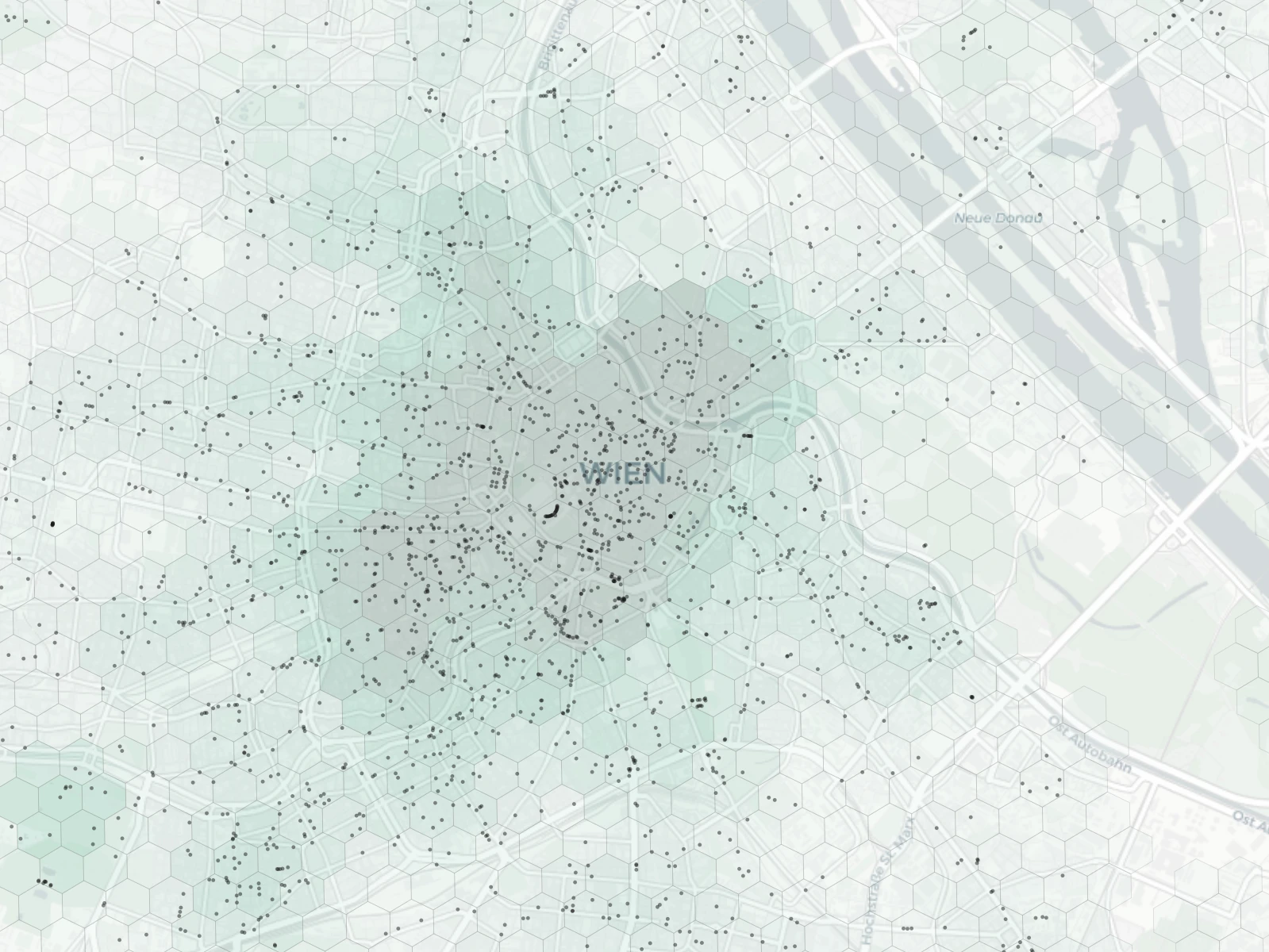 Vienna Cafes & Culture heatmap -- neighborhood scores