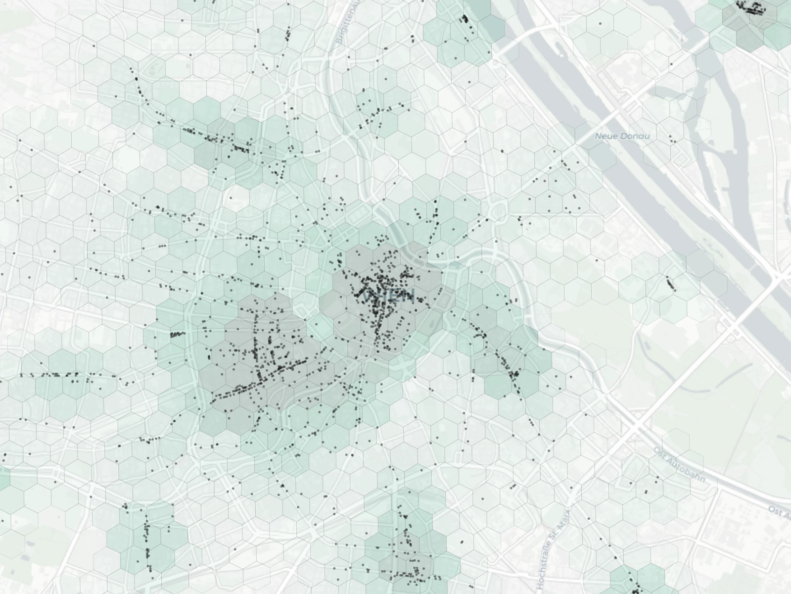 Vienna Shopping heatmap -- neighborhood scores