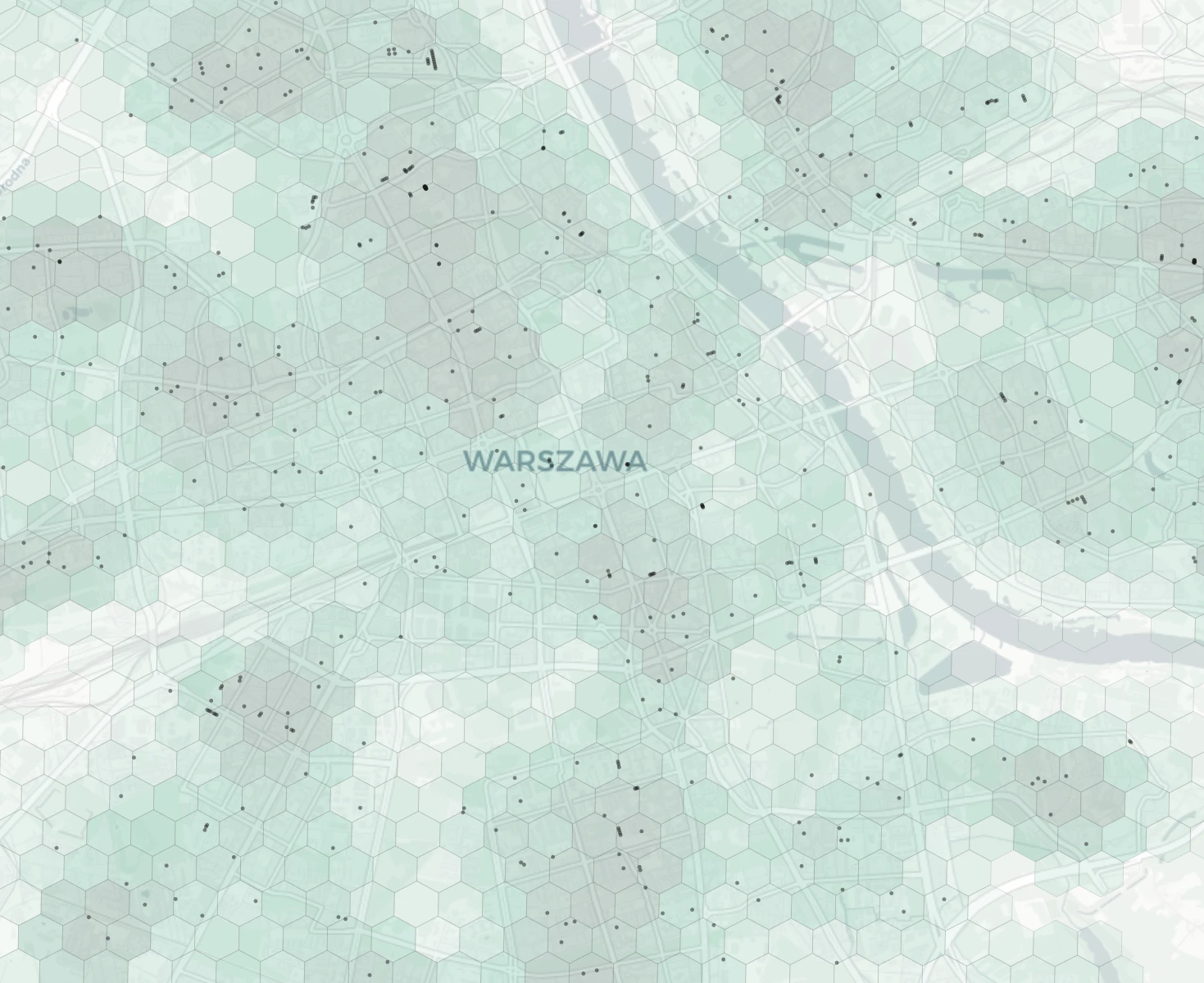 Warsaw Family heatmap -- neighborhood scores