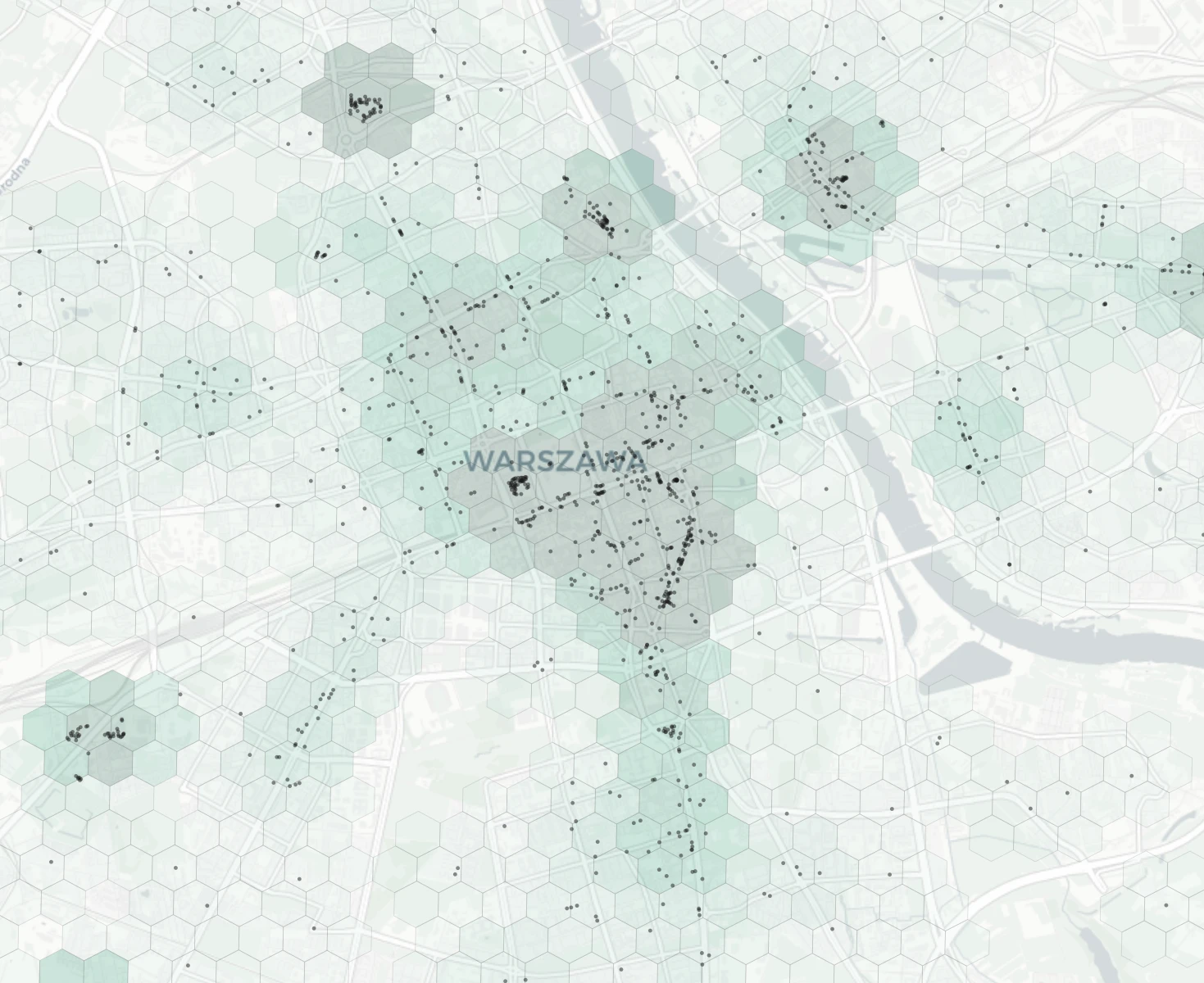 Warsaw Shopping heatmap -- neighborhood scores