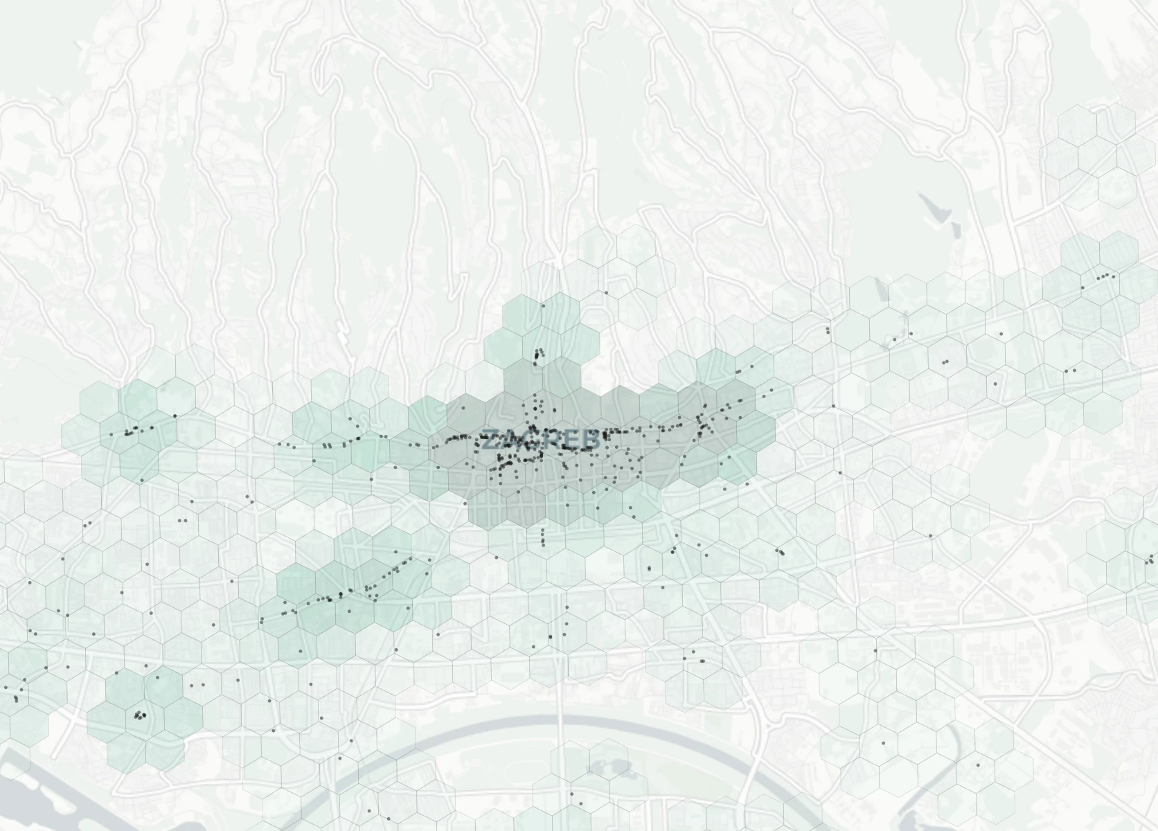 Zagreb Shopping heatmap -- neighborhood scores
