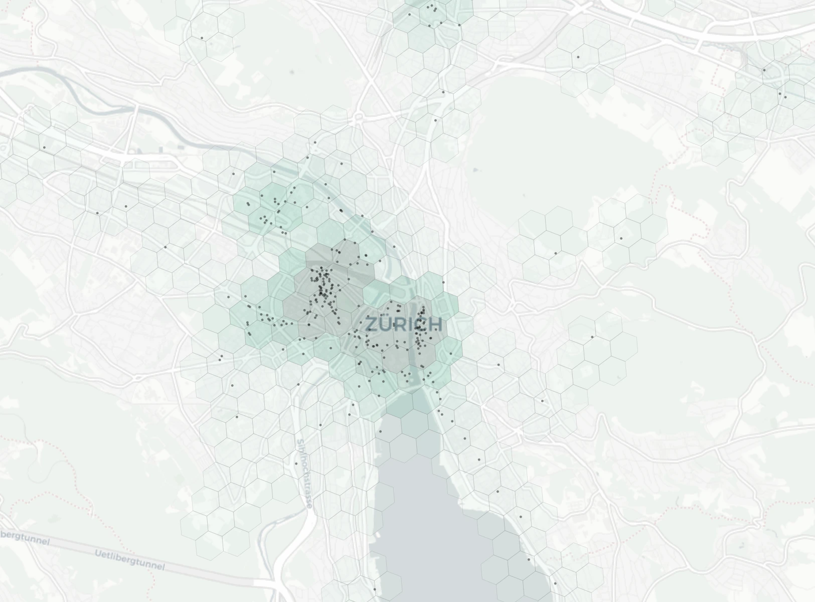 Zurich Nightlife heatmap -- neighborhood scores