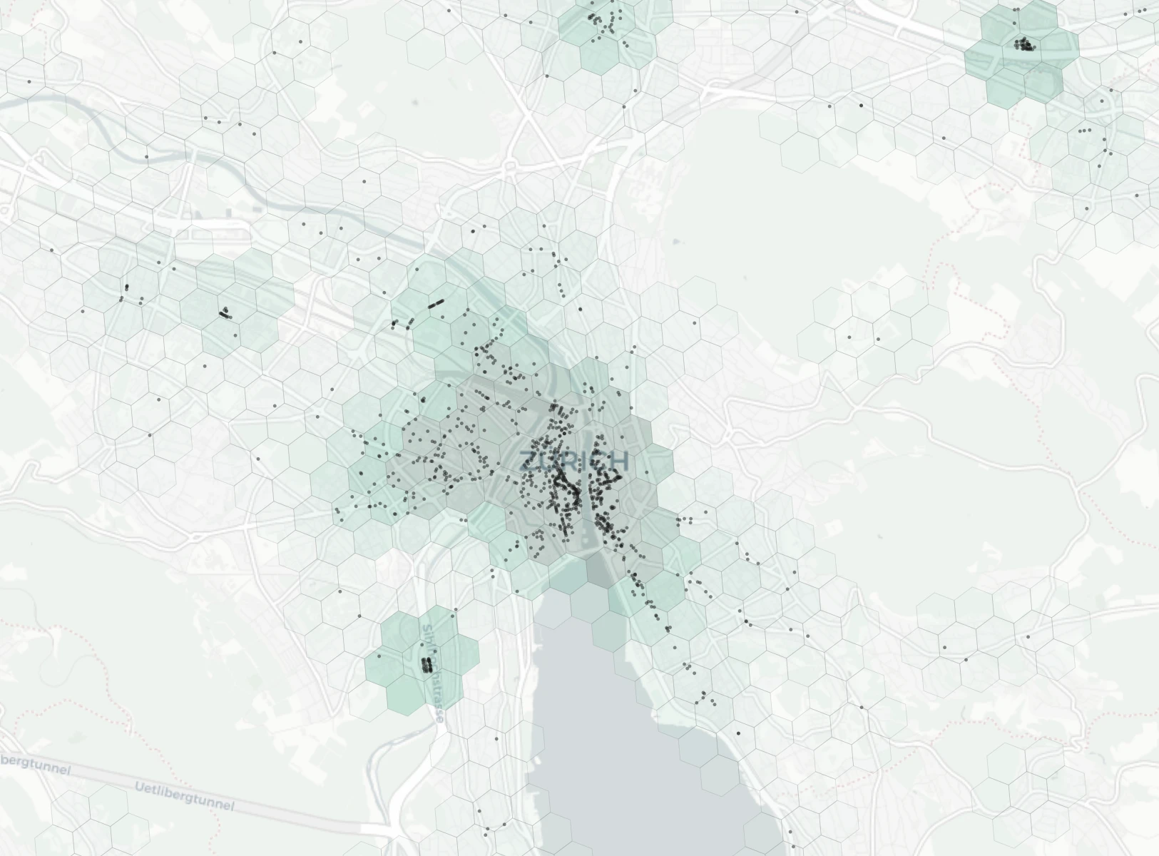 Zurich Shopping heatmap -- neighborhood scores